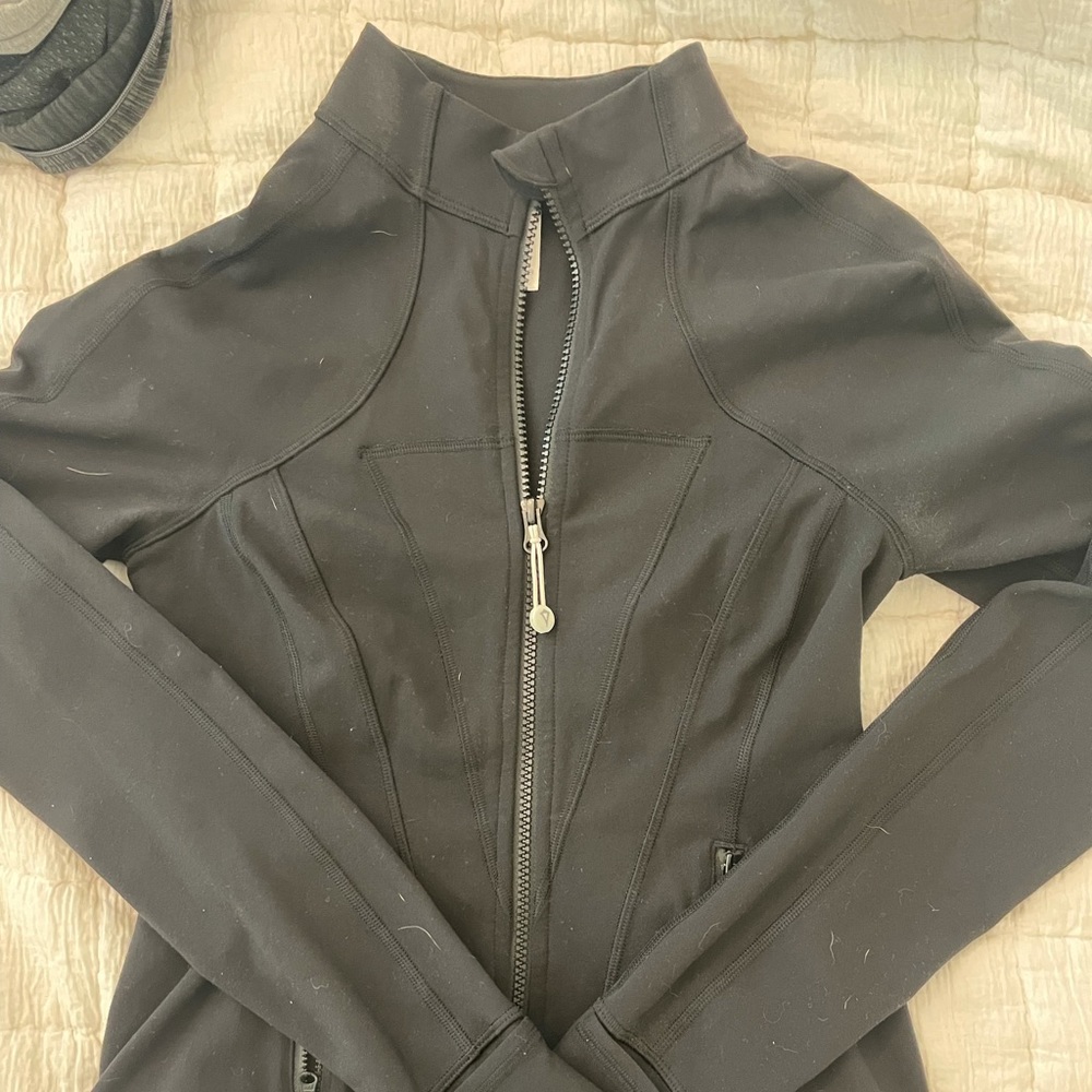 Black long sleeve athletic zip up